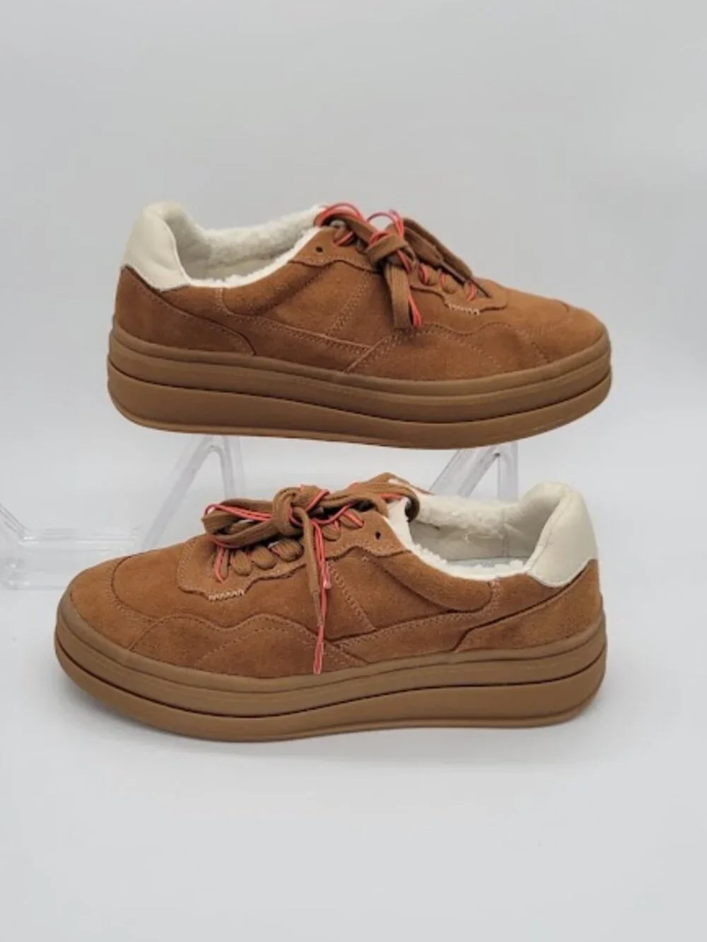 DOLCE VITA Naomy H2O Women’s Size 8.5 Brown Suede Faux Fur Waterproof Sneakers